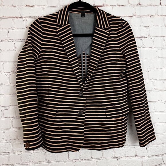 J. Crew Maritime Blazer Jacket‎ Womens Size Small Brown Black - Picture 1 of 5